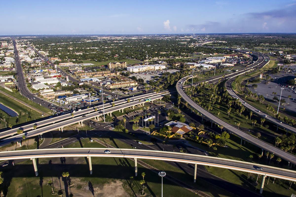 Aerial view of McAllen interstate